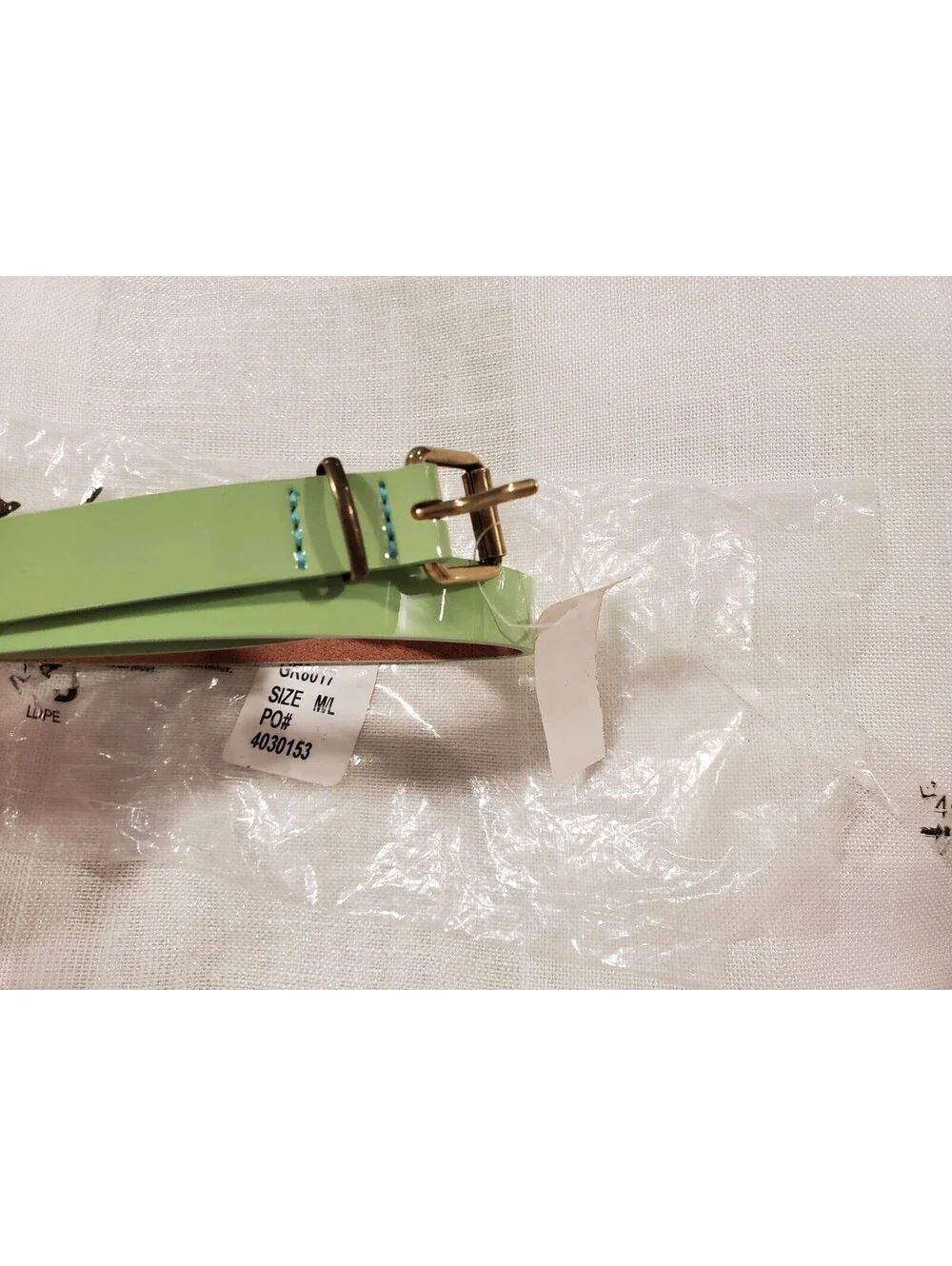 Madewell M/L Medium Large Patent Leather Green Thin Belt